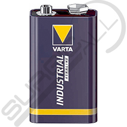 Batería industrial alcalina 9V Modelo 6LR61 Marca Varta