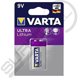 Batería de litio Ultra de 9V Modelo 6F22 Marca Varta